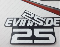 Evinrude 25HP E-tec 2011-2014 Graphite Cowl Outboard Decal Kit